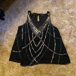 Black sequin top